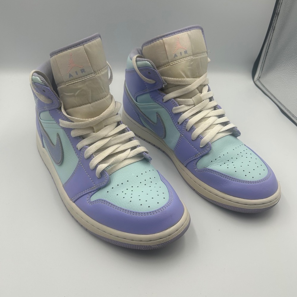 Jordan 1 Mid Mens Size 11 Purple Pulse Glacier Blue 554724-500 Sneakers
